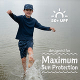 Jan N Jul Kids UV Swim Shorts - Navy Whale Play