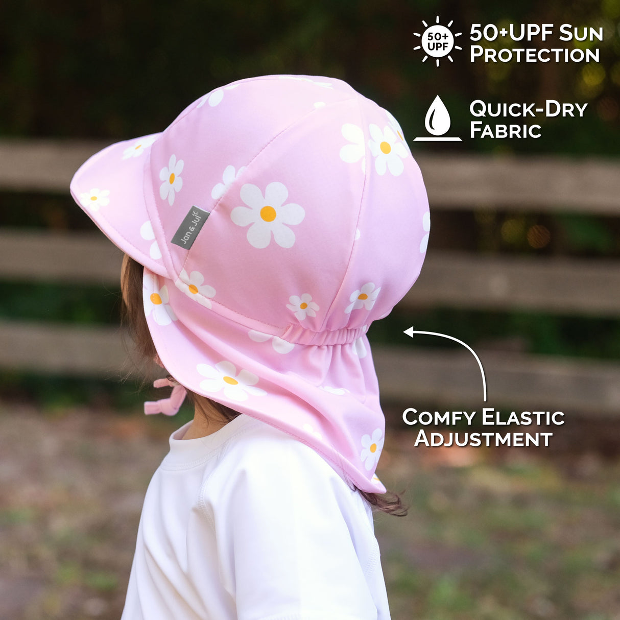Jan N Jul Sun Soft UV Baby Caps - Pink Daisy