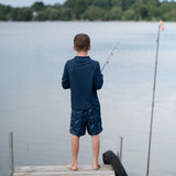 Jan N Jul Kids UV Swim Shorts - Navy Whale Play