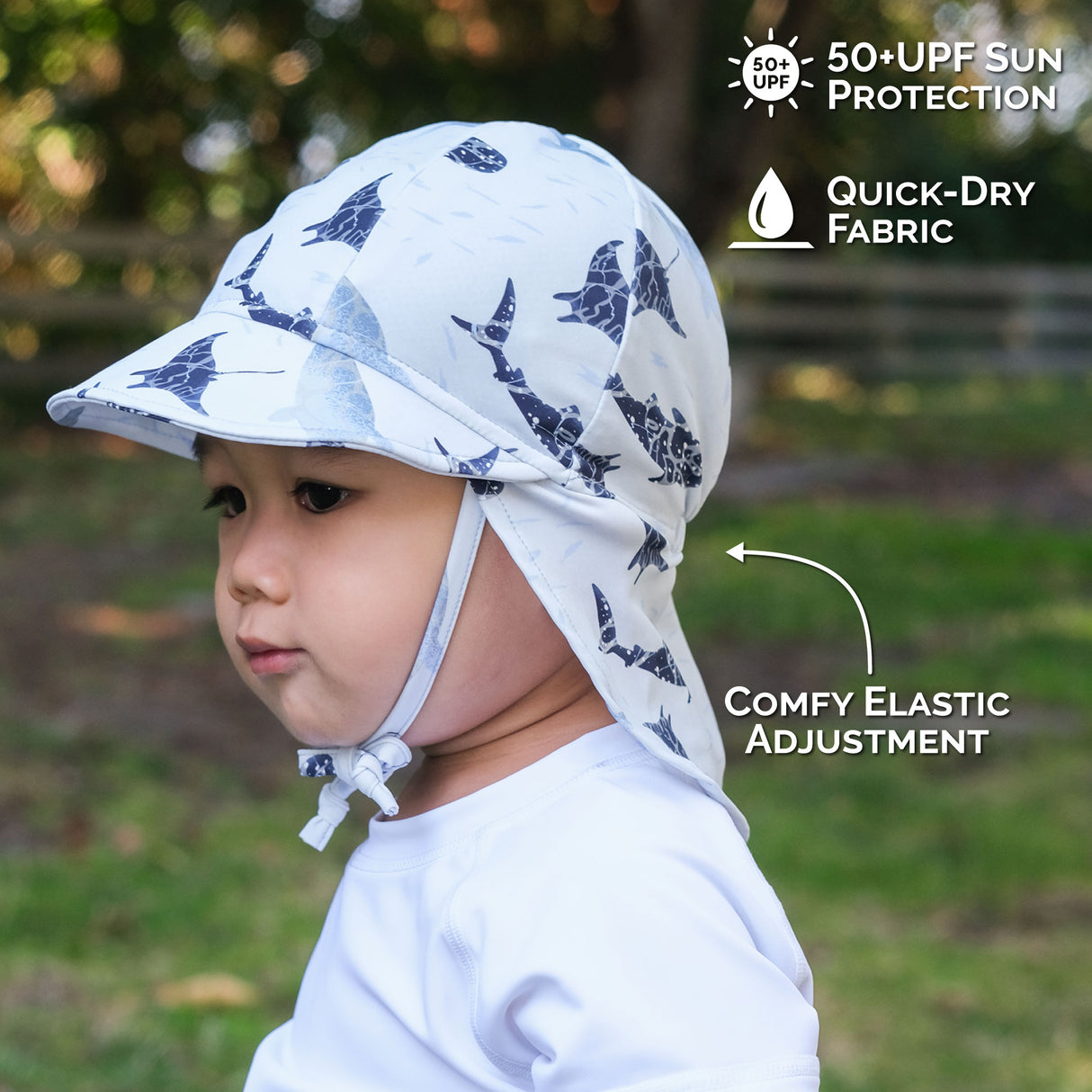 Jan N Jul Sun Soft UV Baby Caps - Whale Play