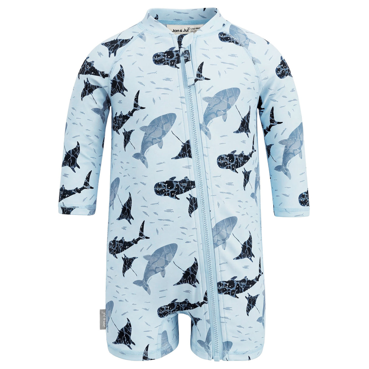 Jan N Jul Kids One Piece UV Sun Suit  - Whale Play