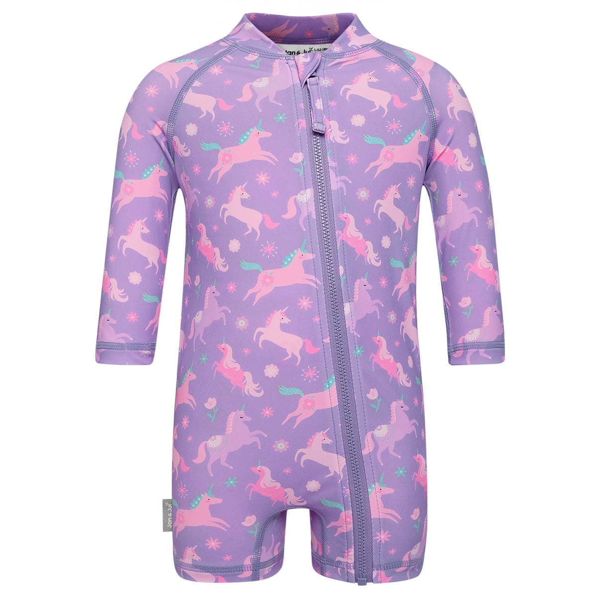 Jan N Jul Kids One Piece UV Sun Suit  - Purple Unicorn