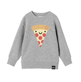 Whistle and Flute Kawaii Pizza Sweatshirt - Athletic Grey - Princess and the Pea Boutique