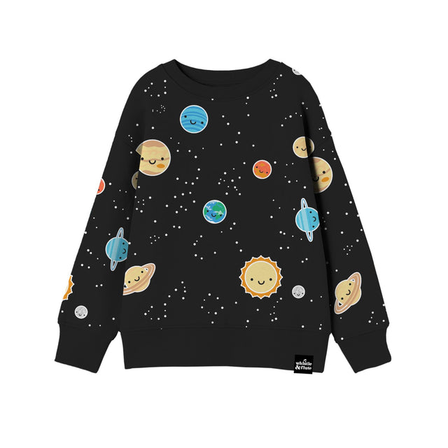 Whistle and Flute Kawaii Space Allover Print Sweatshirt - Princess and the Pea Boutique