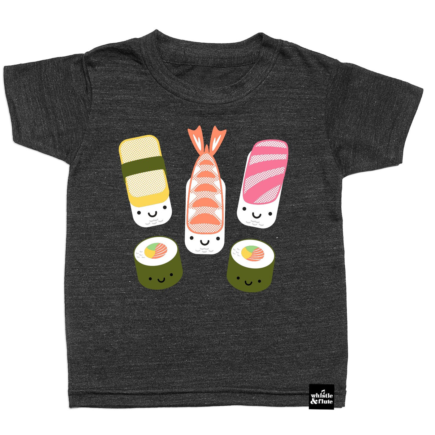 Whistle and Flute Kawaii Sushi T-Shirt - Dark - Princess and the Pea Boutique