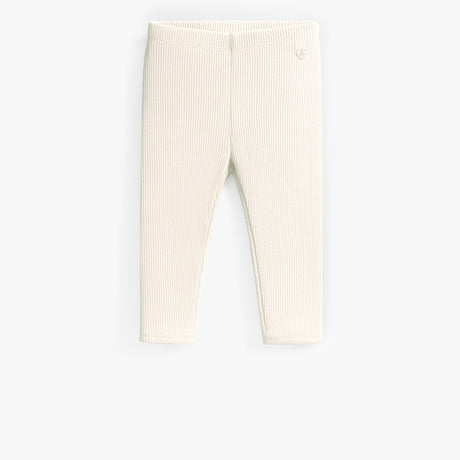 White ¾ length ribbed knit legging, child - Princess and the Pea Boutique