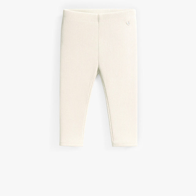 White ¾ length ribbed knit legging, child - Princess and the Pea Boutique