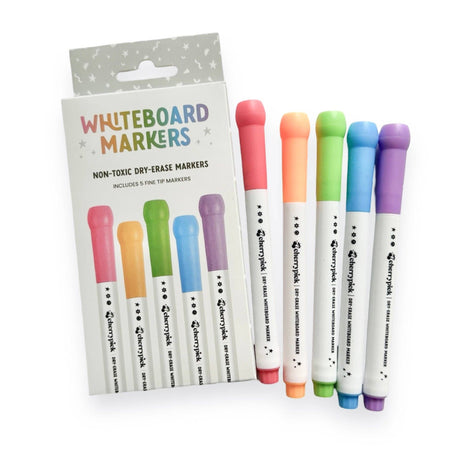 Whiteboard Dry - Erase Markers (5pc): Rainbow - Princess and the Pea Boutique