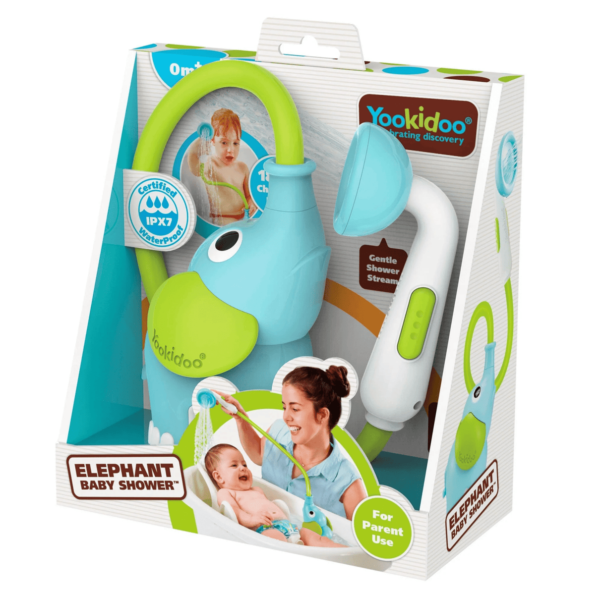 Yookidoo Elephant Baby Shower Head - Blue - Princess and the Pea Boutique