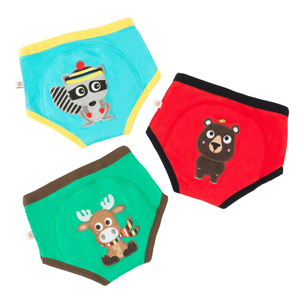 3 Piece Organic Training Pants - Forest Chums (2/3T) - Princess and the Pea