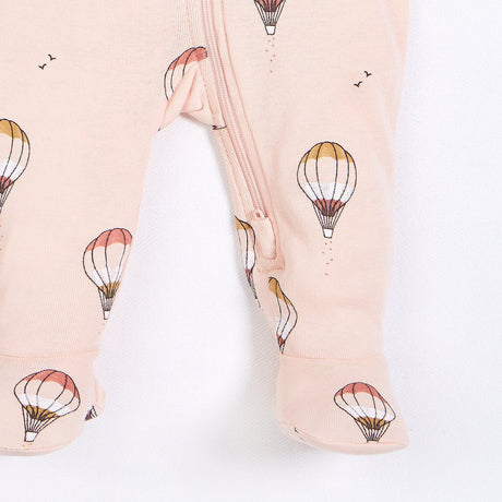 Air Balloon Print on Blush Sleeper - Princess and the Pea