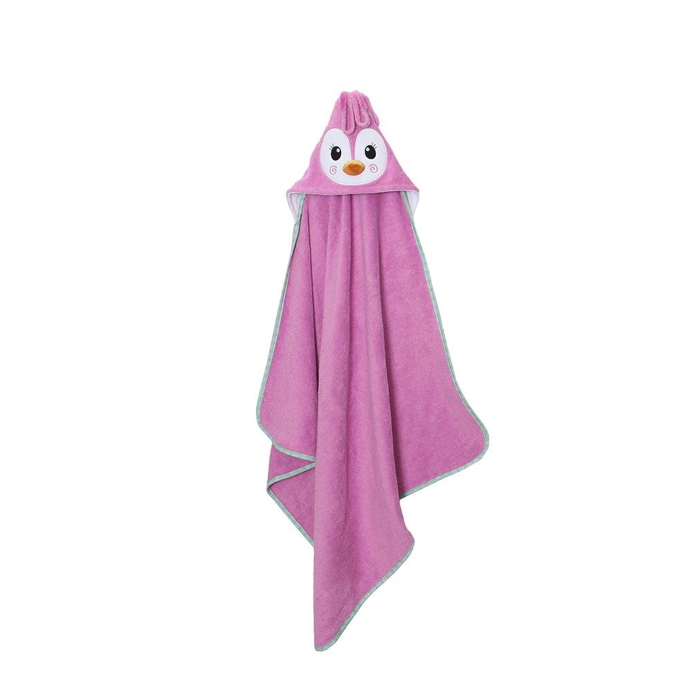 Baby Snow Terry Hooded Bath Towel - Penny the Penguin - Princess and the Pea