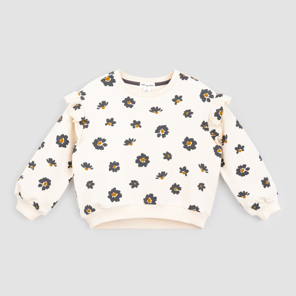 Blossom Print on Crème Girls' Terry Top - Princess and the Pea