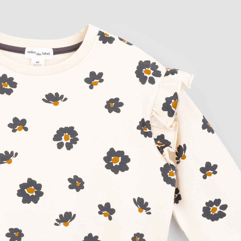 Blossom Print on Crème Girls' Terry Top - Princess and the Pea