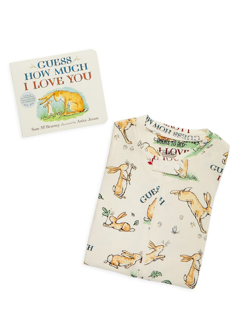 Books to bed - Guess How Much I Love You Book and Infant Coverall Cream - Princess and the Pea