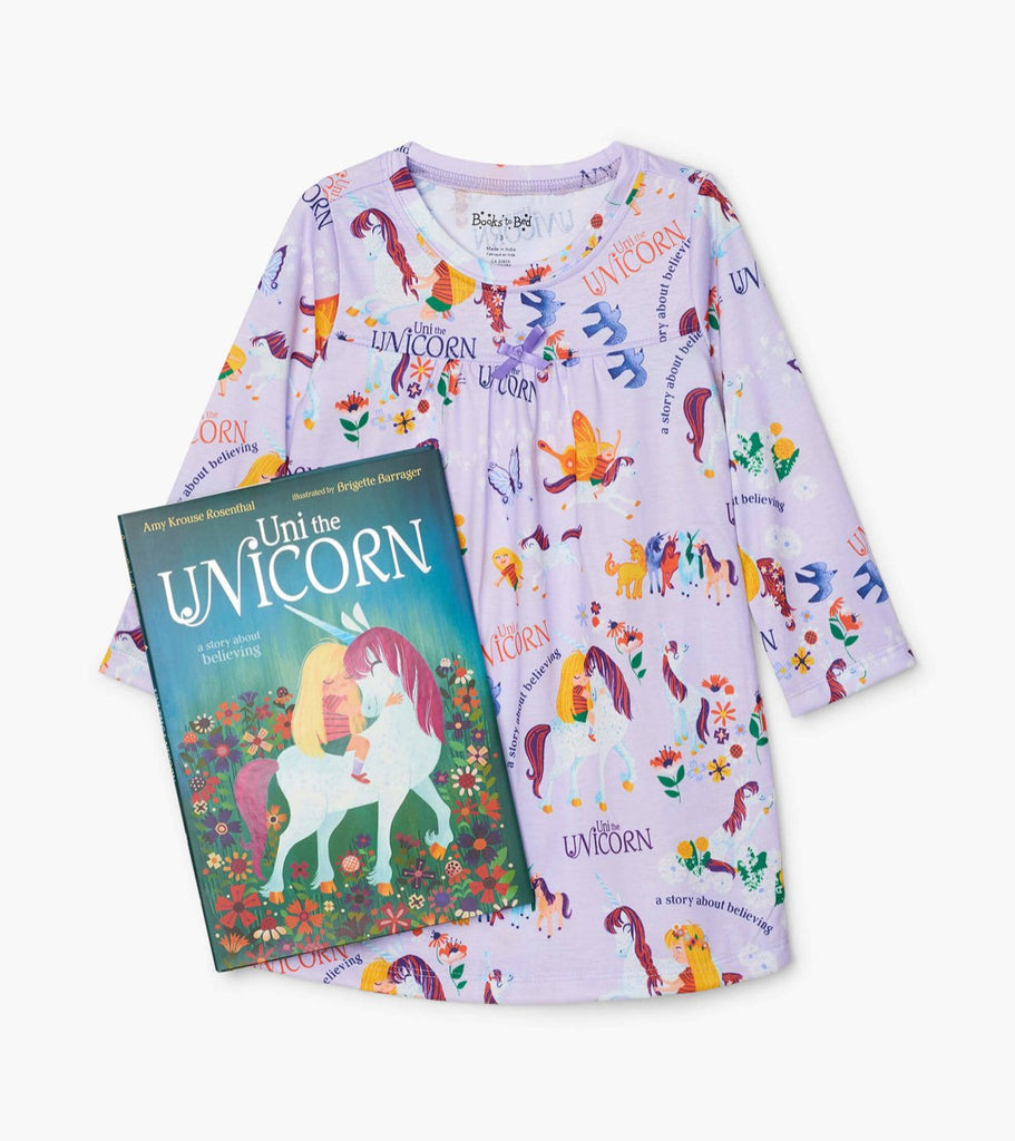 Books to bed - Uni the Unicorn Book and Nightdress Set - Princess and the Pea