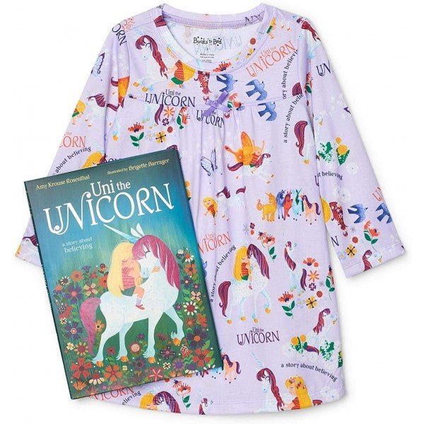 Books to bed - Uni the Unicorn Book Nightdress Hanging with Book - Princess and the Pea