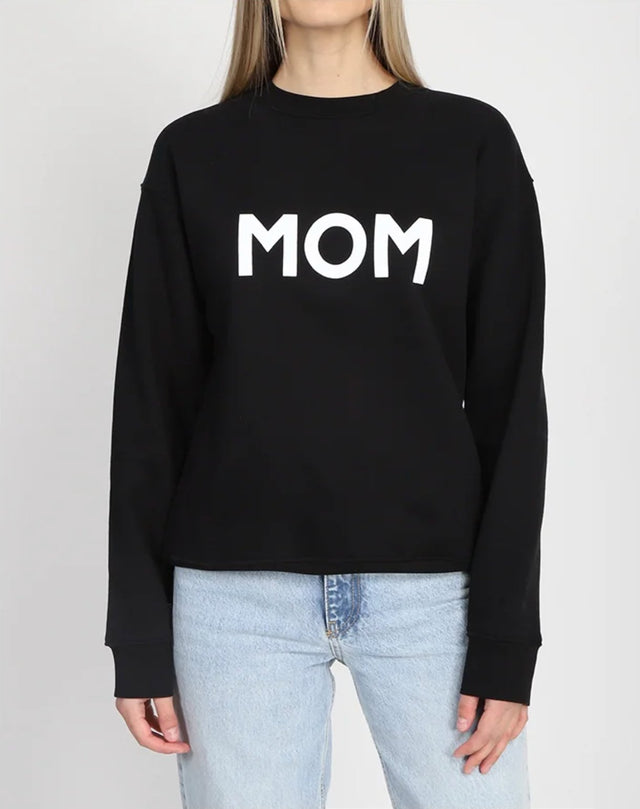 BRUNETTE The Label "MOM" Classic Crew Neck Sweatshirt | Black - Princess and the Pea