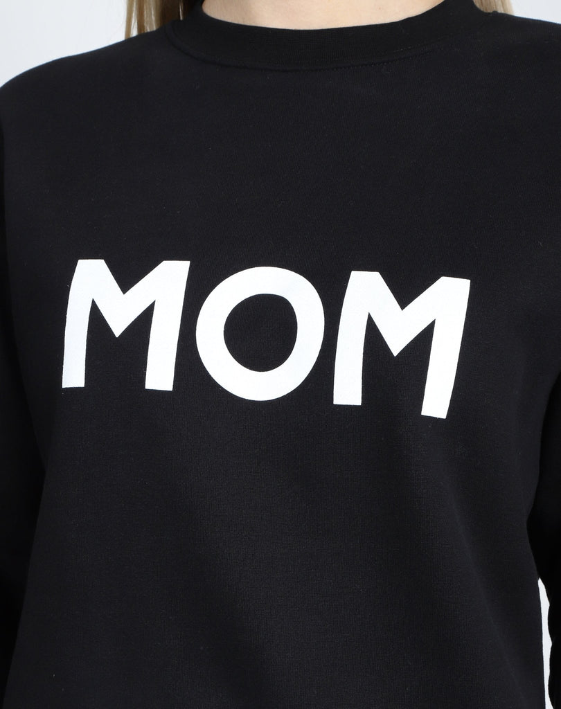 BRUNETTE The Label "MOM" Classic Crew Neck Sweatshirt | Black - Princess and the Pea