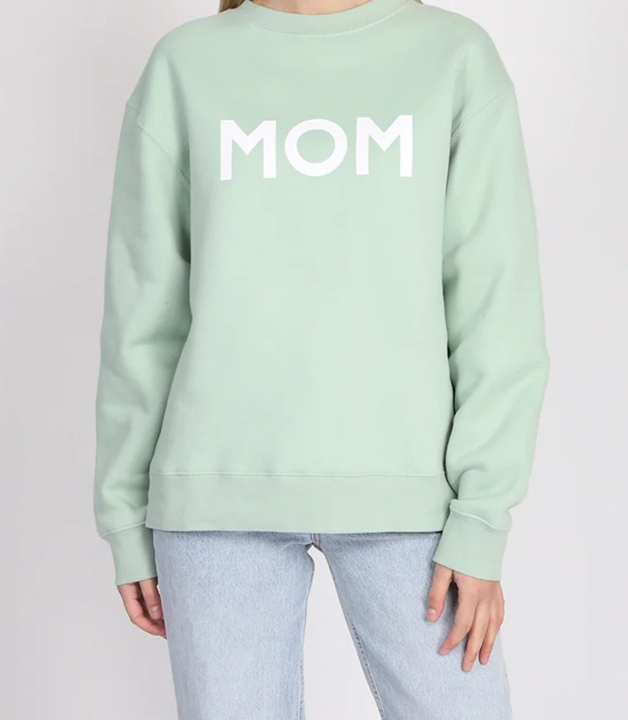 BRUNETTE The Label "MOM" Classic Crew Neck Sweatshirt | Sage - Princess and the Pea