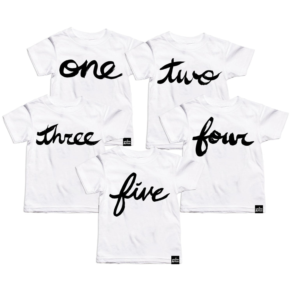 Brush Script Number T-shirt - Princess and the Pea