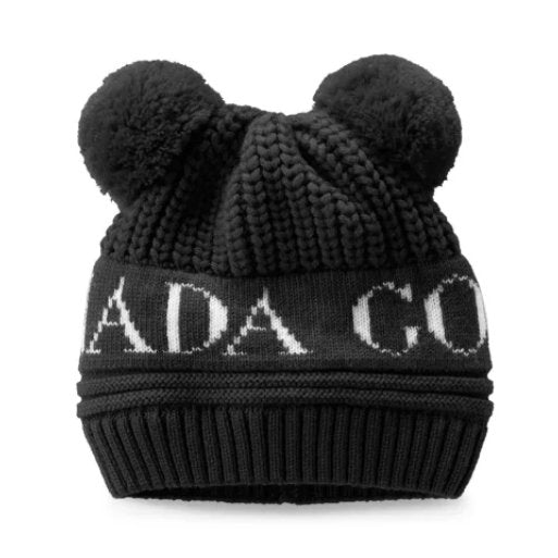 Canada Goose Baby Double Pom Hat -Black - Princess and the Pea
