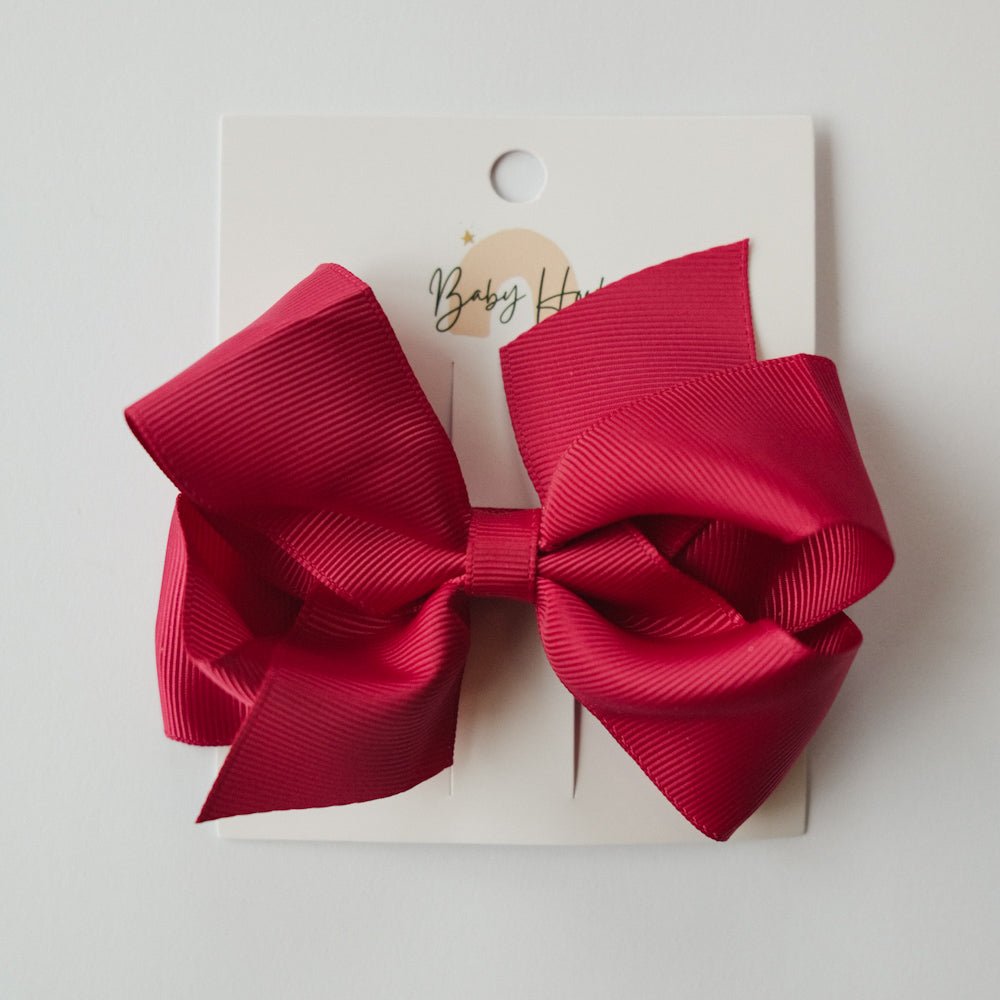 Classic Ribbon Bow - Extra Large (4X3.5 Inches) -Fusia - Princess and the Pea