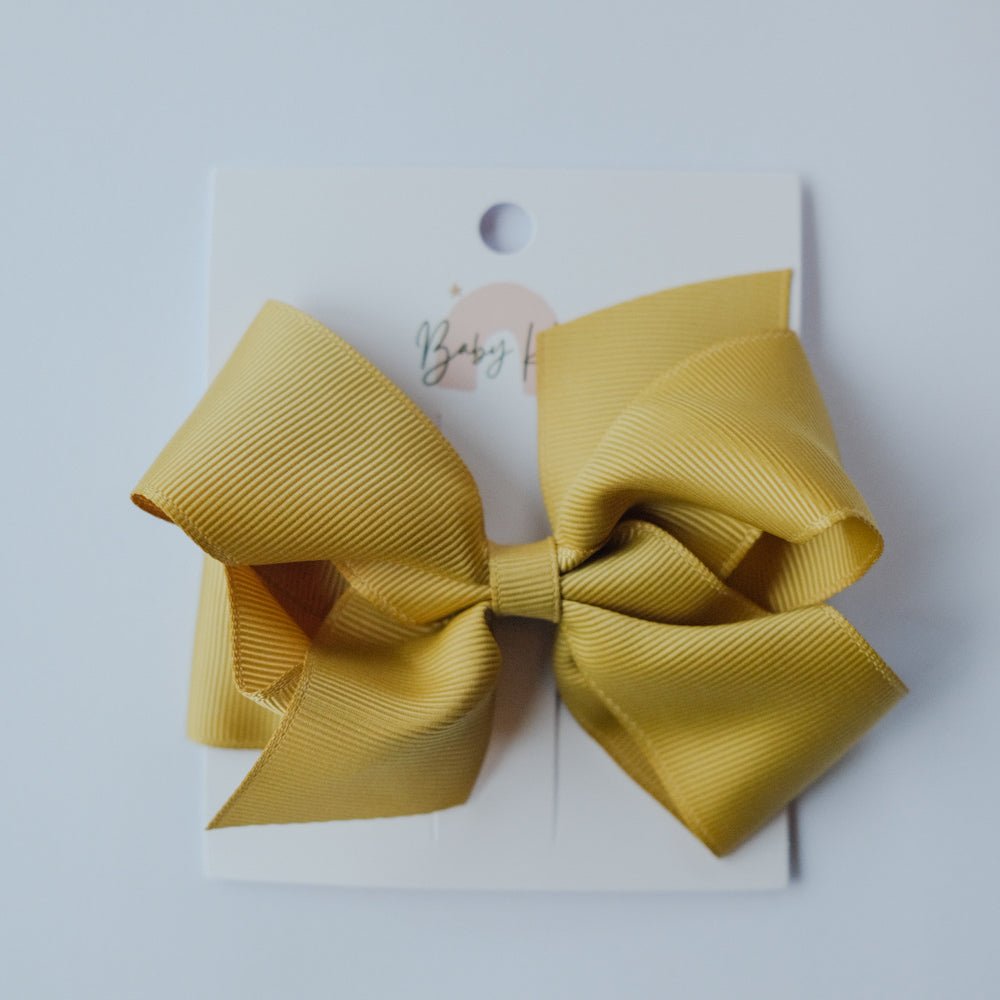 Classic Ribbon Bow - Extra Large (4X3.5 Inches) - Golden Olive - Princess and the Pea