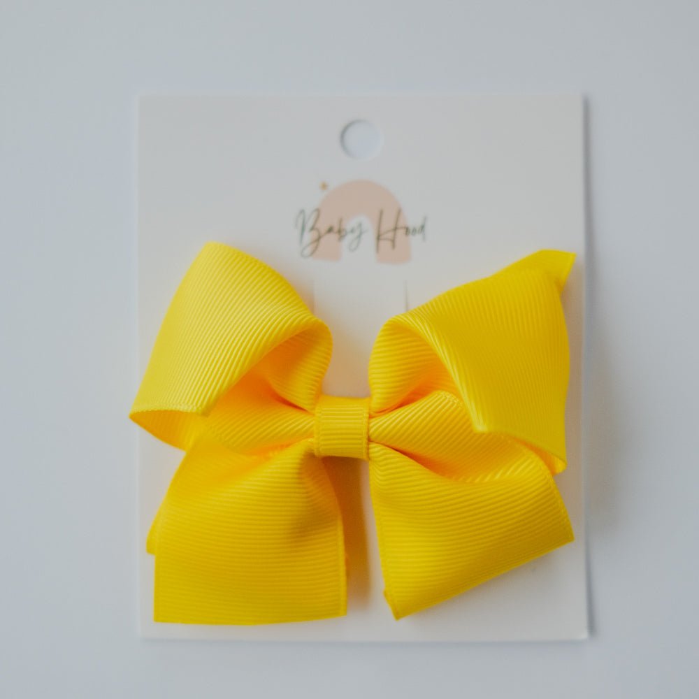 Classic Ribbon Bow - Large (3x3 Inches) Bright Yellow - Princess and the Pea