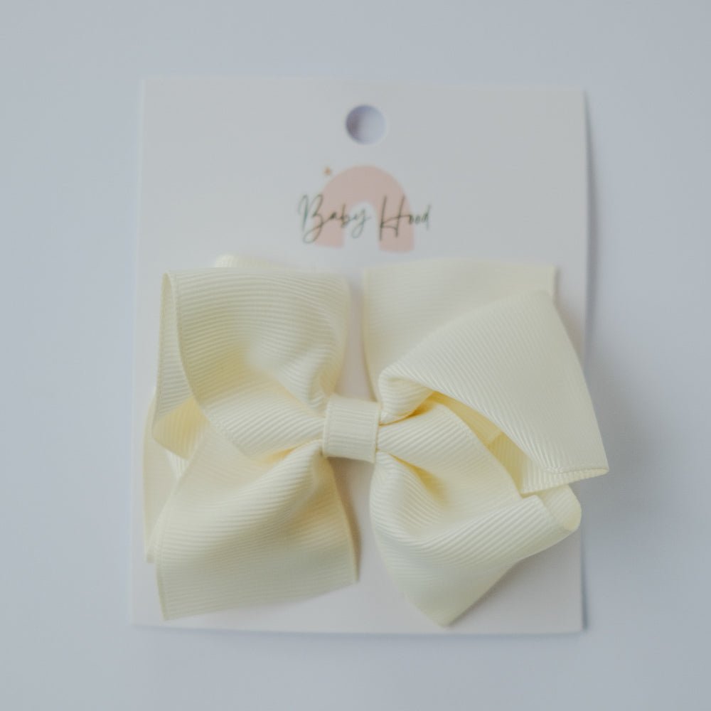 Classic Ribbon Bow - Large (3x3 Inches) Cream - Princess and the Pea