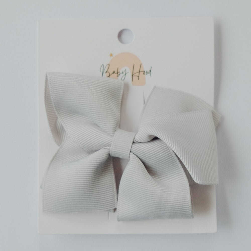 Classic Ribbon Bow - Large (3x3 Inches) Light Grey - Princess and the Pea