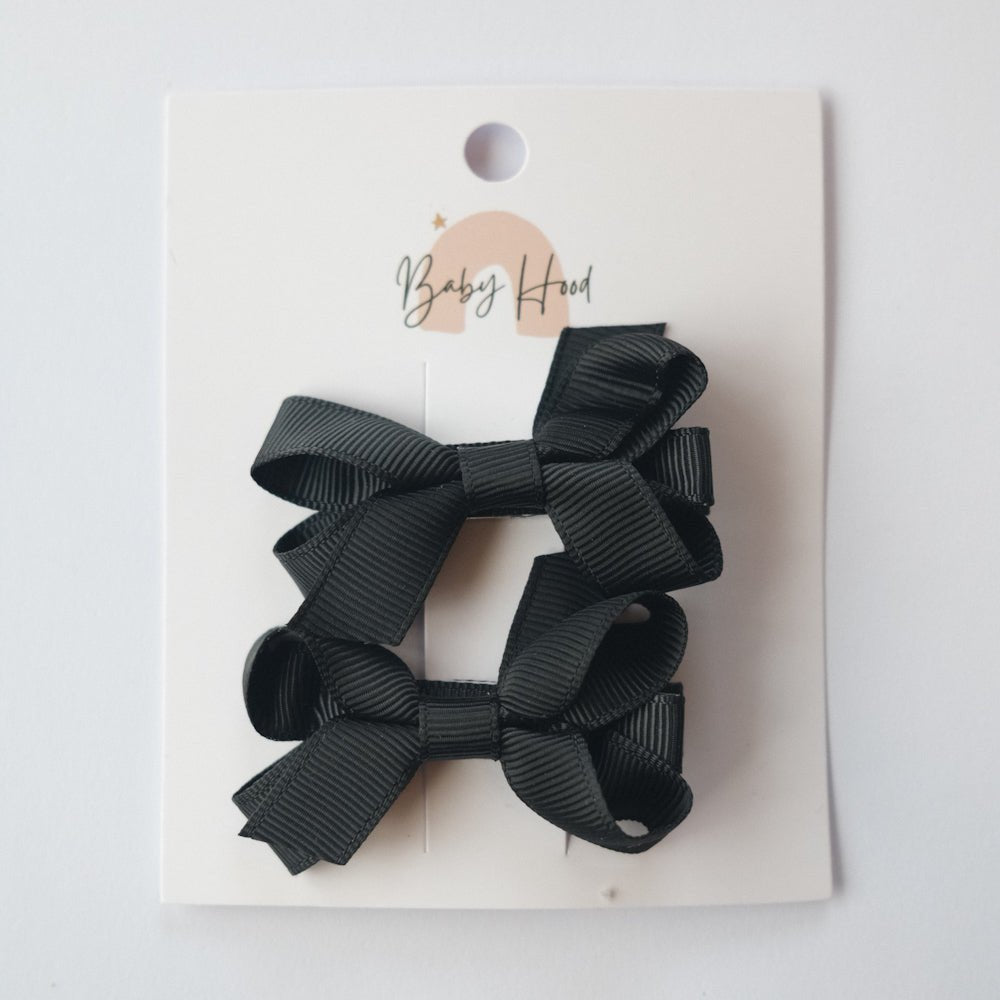 Classic Ribbon Bow Small Duo - Black - Princess and the Pea