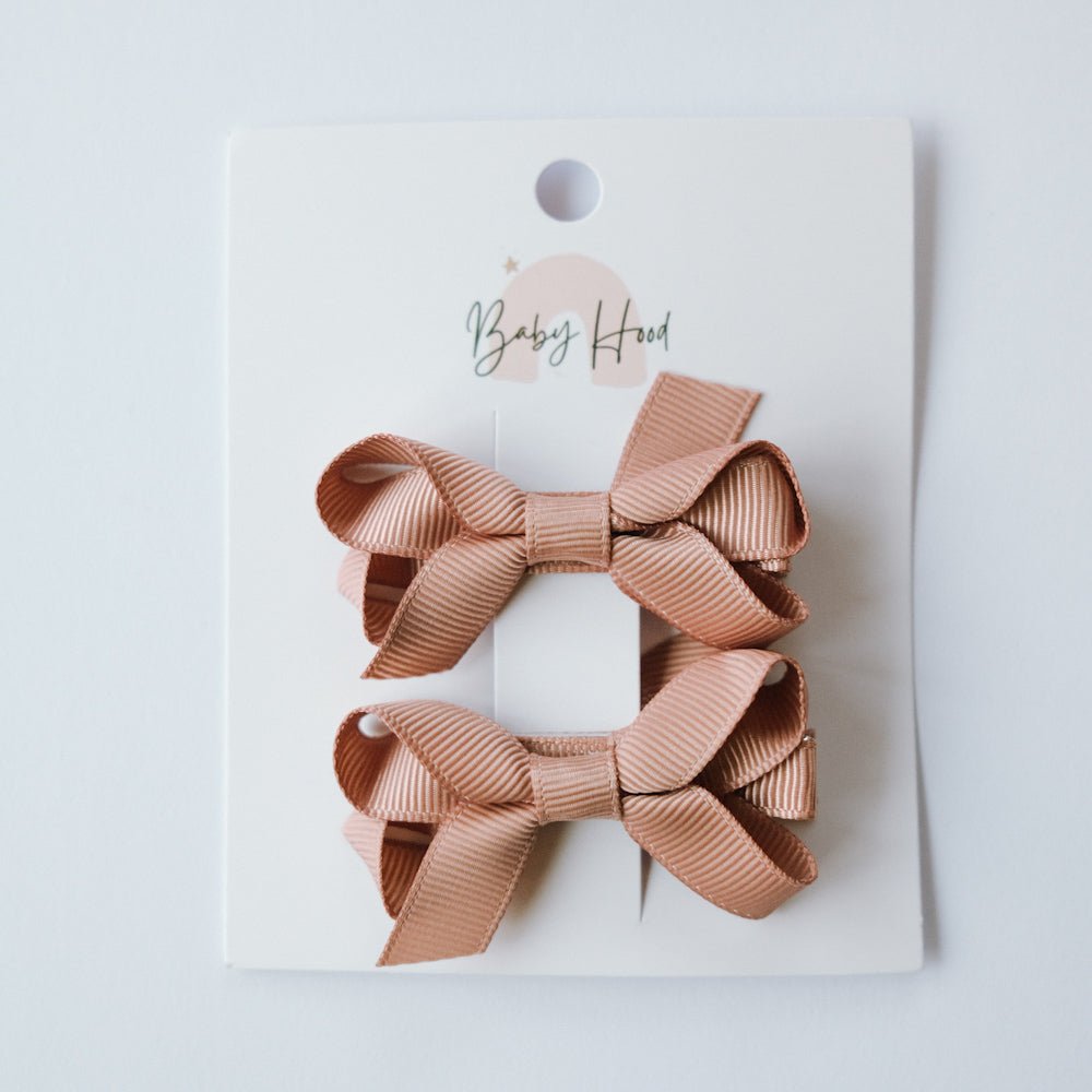 Classic Ribbon Bow Small Duo - Coffee - Princess and the Pea