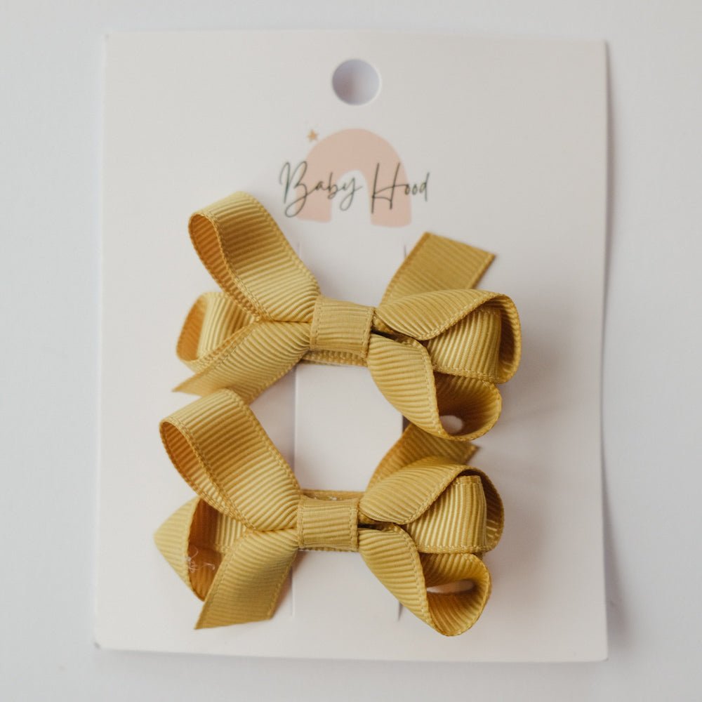 Classic Ribbon Bow Small Duo - Golden Olive - Princess and the Pea