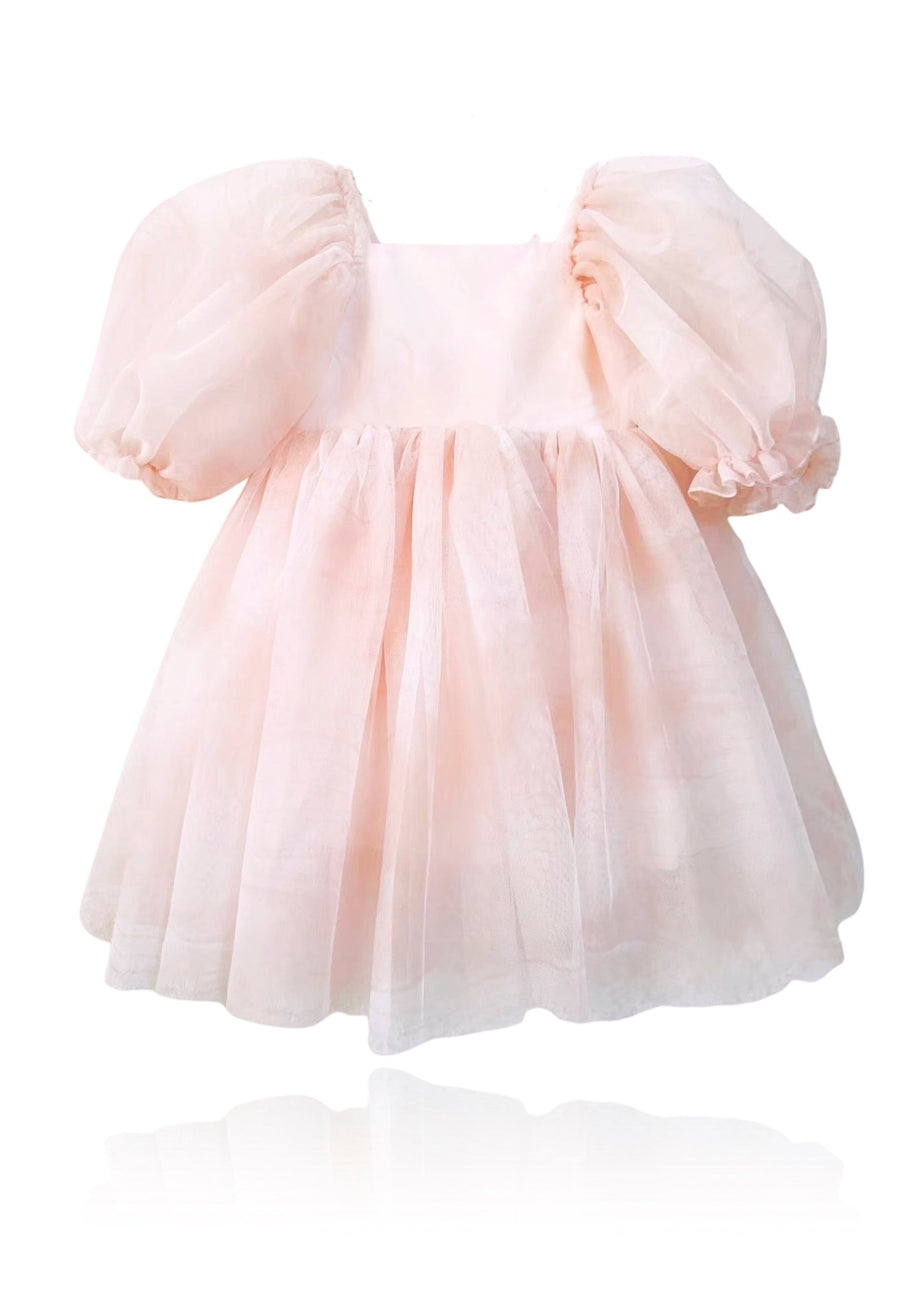 Pink fluffy hot sale babydoll dress