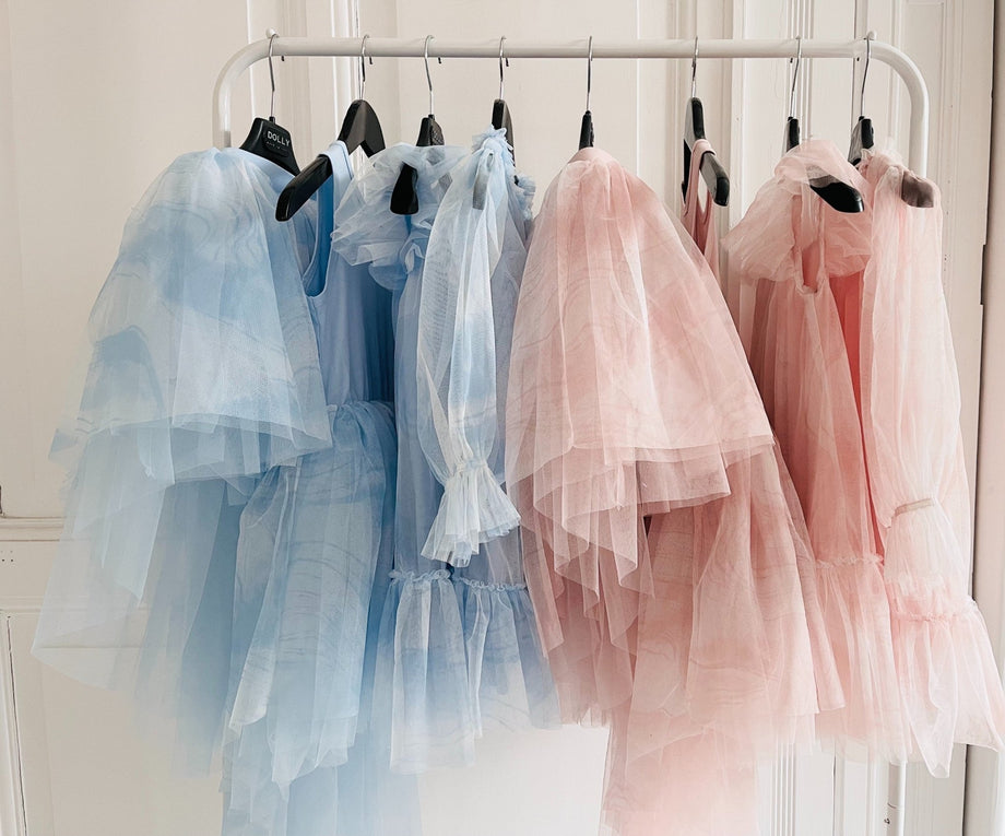DOLLY Dreamy Head in the Cloud Dress Blue Clouds Princess and