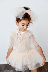 DOLLY® PEARL TULLE TIERED HAIR BOW - Cream - Princess and the Pea