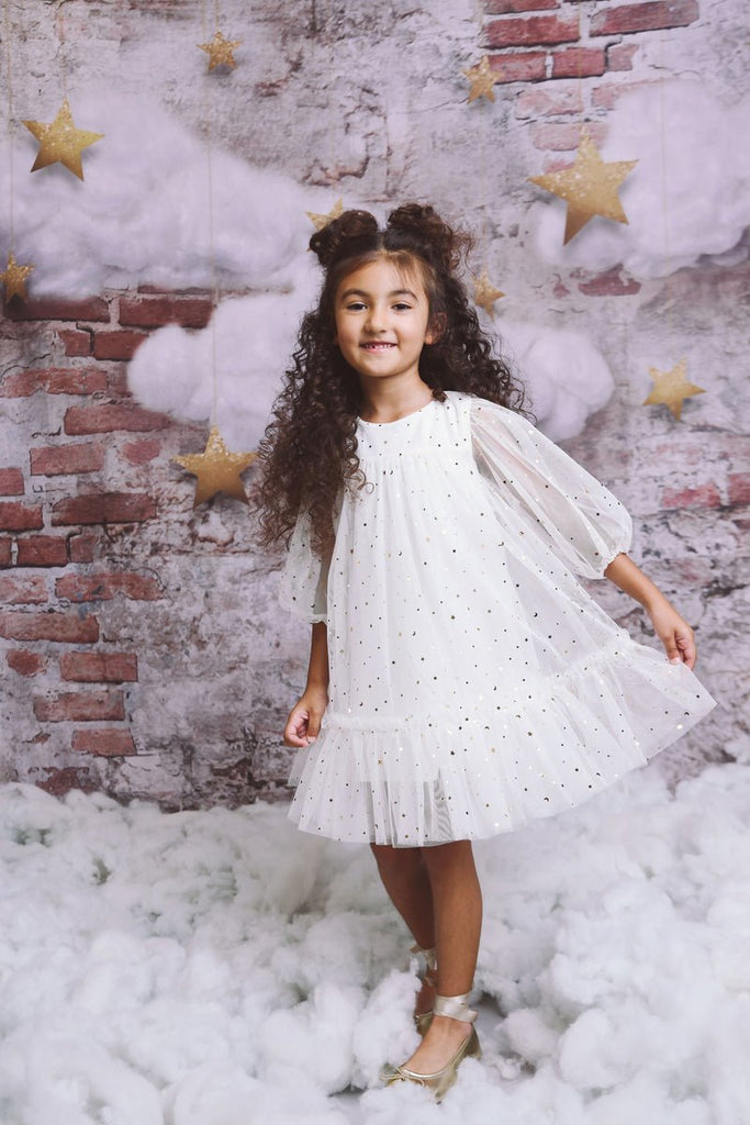 DOLLY® STARS & MOON ⭐️ 🌙 TULLE EMPRESS DRESS White - Princess and the Pea