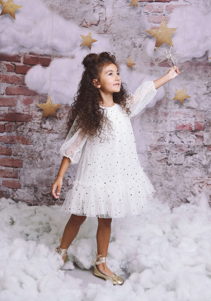 DOLLY® STARS & MOON ⭐️ 🌙 TULLE EMPRESS DRESS White - Princess and the Pea