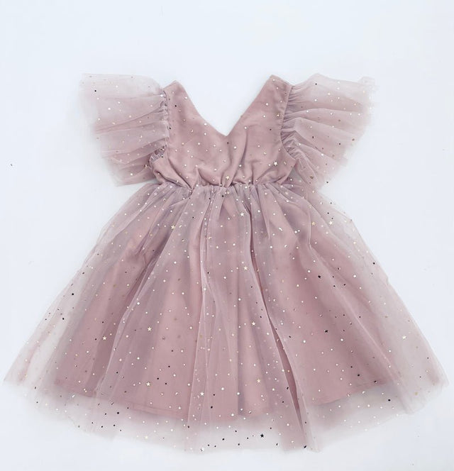 DOLLY® STARS & MOON ⭐️ 🌙 TULLE PRINCESS DRESS DUSTY VIOLET - Princess and the Pea