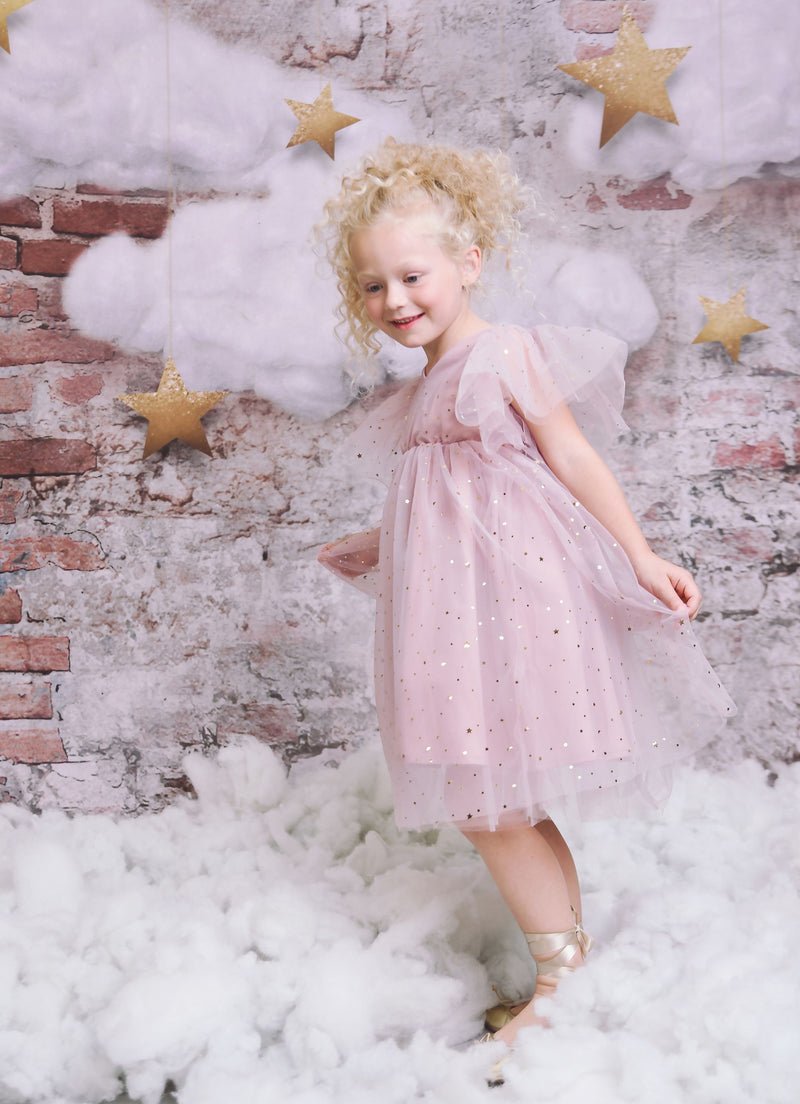 DOLLY® STARS & MOON ⭐️ 🌙 TULLE PRINCESS DRESS DUSTY VIOLET - Princess and the Pea