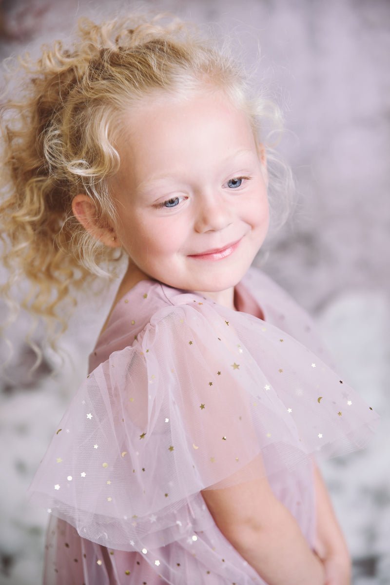 DOLLY® STARS & MOON ⭐️ 🌙 TULLE PRINCESS DRESS DUSTY VIOLET - Princess and the Pea