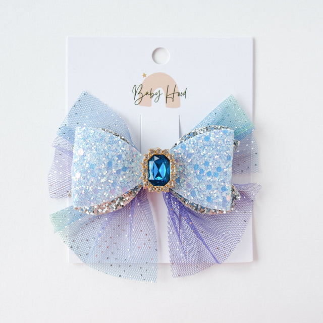 Elsa Enchanted Sparkle Bow Hair Clip - Princess and the Pea