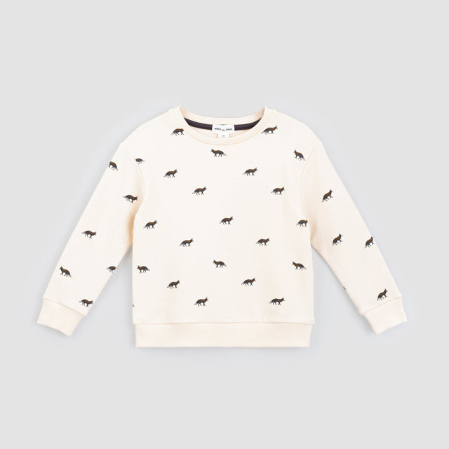 Fox Print on Crème Sweatshirt - Princess and the Pea