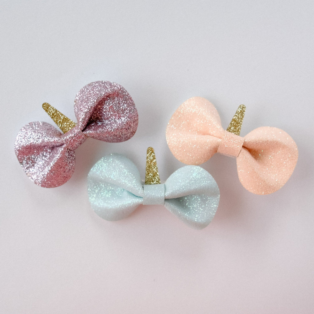 Freya Magic Sparkle Unicorn Bow Hair Clip - Princess and the Pea