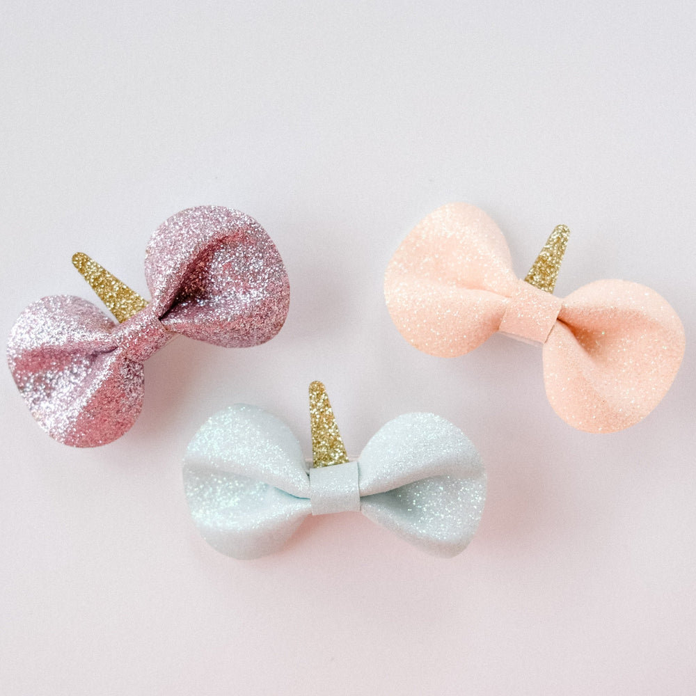 Freya Magic Sparkle Unicorn Bow Hair Clip - Princess and the Pea