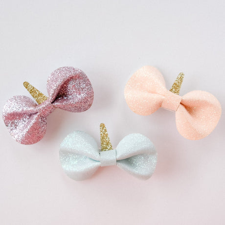 Freya Magic Sparkle Unicorn Bow Hair Clip - Princess and the Pea