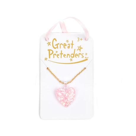 Great Pretenders - Boutique Glitter Heart Necklace - Princess and the Pea