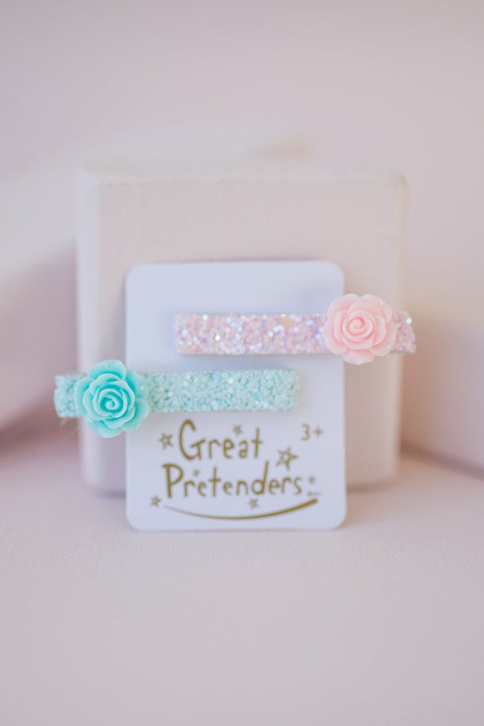 Great Pretenders - Boutique Glitter Rosette Hairclips - Princess and the Pea