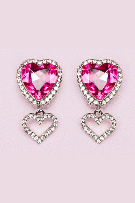 Great Pretenders - Boutique Heart Jewel Clip On Earrings - Princess and the Pea